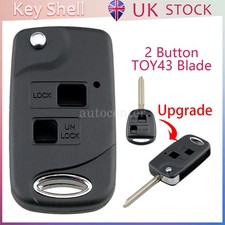 for�Toyota Prado Tarago 2 Buttons Flip Key Fob Shell 2002 2003 2004 2005 2006