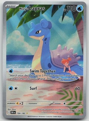 Misty's Lapras 194/182 Illustration Rare Holo SV10: Destined Rivals NM