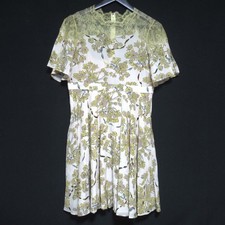 VALENTINO floral print lace-trimmed silk dress, size 40, ivory Women USED