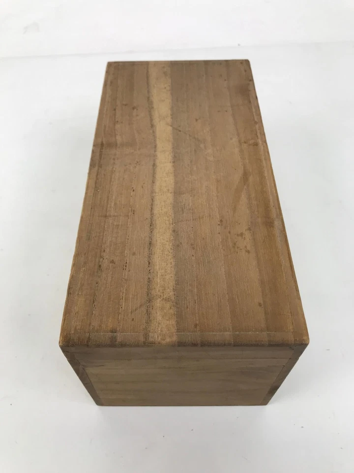 Caja de almacenamiento de cerámica japonesa con tapa de madera en el interior 21,7x10x8,6 cm marrón X193 Foto 2 de 4