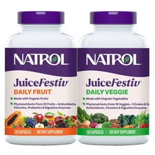 Natrol JuiceFestiv Daily Fruit and Veggie, 240 Capsules Probiotics Antioxidants