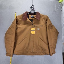 Carhartt Detroit Jacket Mens 2XL Brown Blanket Lined Duck Canvas Full Zip