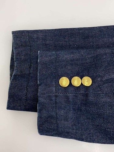 BAPE A Bathing Ape Tailored Cotton Blazer Indigo XS Plain #EH AIA - Picture 6 of 6