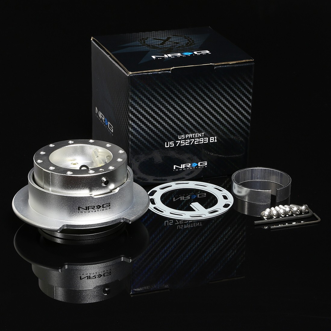 NRG STEERING WHEEL SHORT HUB+GEN 2.5 QUICK RELEASE SILVER FOR 91-05 ACURA NSX NA