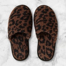 SOFTIES Marshmallow LEOPARD Slippers Sz 7-8 Wild Espresso - M 60 RETAIL