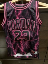 Authentic Nike Jordan 23 AOP Jersey Big Kids SML 8-10 Yrs Thunder Purple Black