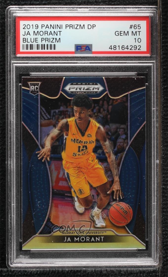 2019-20 Panini Prizm Draft Picks Blue Ja Morant #65 PSA 10 GEM MT Rookie RC 09um