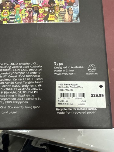 Rick and Morty 1000 piece Jigsaw puzzle Adult swim(Internal Puzzle Pieces Sealed - Picture 11 of 11