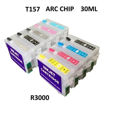 For Stylus Photo R3000 , 157 with ARC chip T157, Refillable empty Ink Cartridge