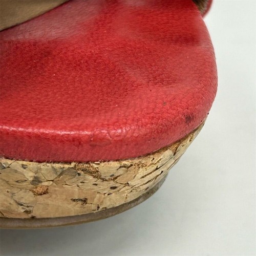 Miz Mooz Women's Kaylee Red Leather Wedge Sandals Size 6 Summer Casual - Picture 13 of 16