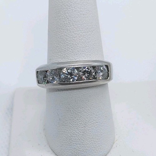 Llamativo anillo de plata de ley 925 con piedras brillantes, tamaño 9,5 - Imagen 2 de 20