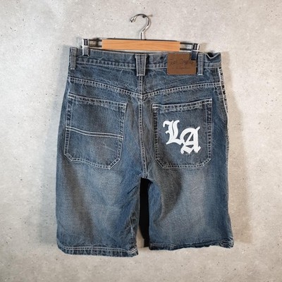 Vintage Mi Raza Los Angeles JNCO Baggy Y2K Hip Hop Jorts Shorts Mens W36 Grey