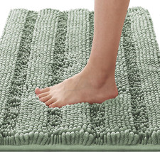 Bath Rugs for Bathroom Non Slip Bath Mats Extra Thick Chenille Striped Rug 20" X