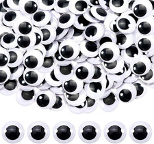 TOAOB 150Pcs 20Mm Plastic Wiggle Googly Eyes Self Adhesive Black round Sticker E