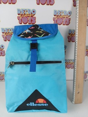 ELLESSE Backpack Blue Vintage 80s Ergonomic School Zainetto