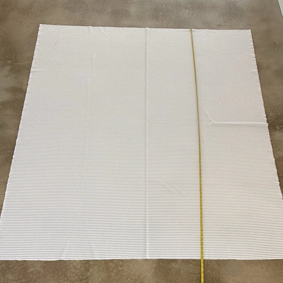 VTG Fabric 1970s 70s White Red Polka Dot 63x69x59 Stretch Polyester Knit 3.5+yds - Image 4 of 4