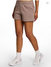 Reebok Women s Weekender Shorts Taupe Elastic Waistband Size L NEW