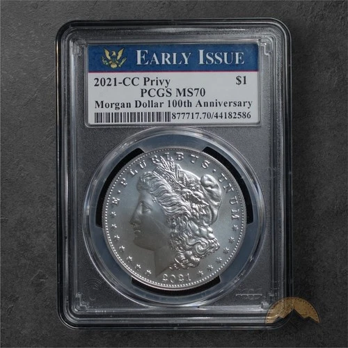 2021-CC Silver Morgan Dollar 100th Anniversary Privy - PCGS MS70 - Carson City