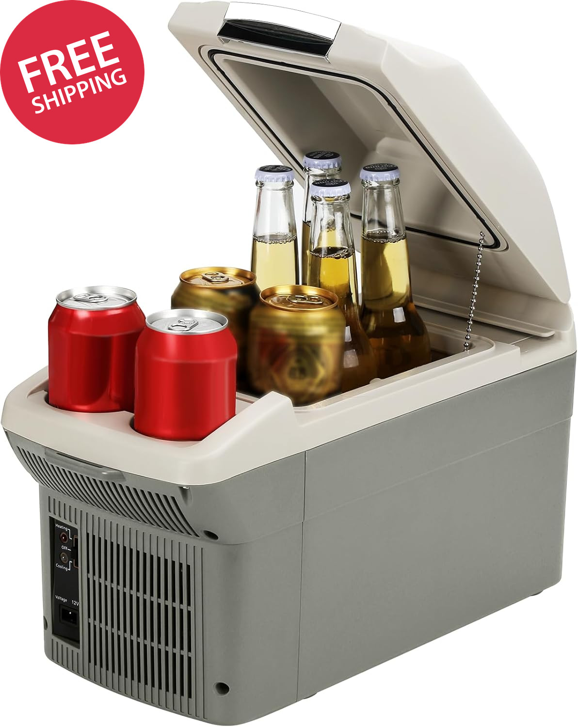 12V Car Refrigerator Cooler/Warmer 8 Quart (9L) 40℉~140℉,12 Volt DC &110V AC, El
