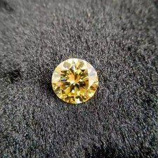2 Ct Natural Yellow Diamond Round Cut 8.50mm, VVS1 Clarity, D Color Certified S1