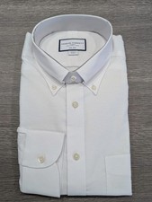 Charles Tyrwhitt Shirt 16/34 NWT Classic Fit Non-Iron Oxford Stretch White