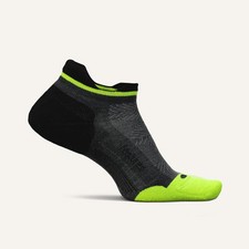 Feetures Unisex Elite Max Cushion No Show Tab Socks Midnight Neon - EC5010680, M