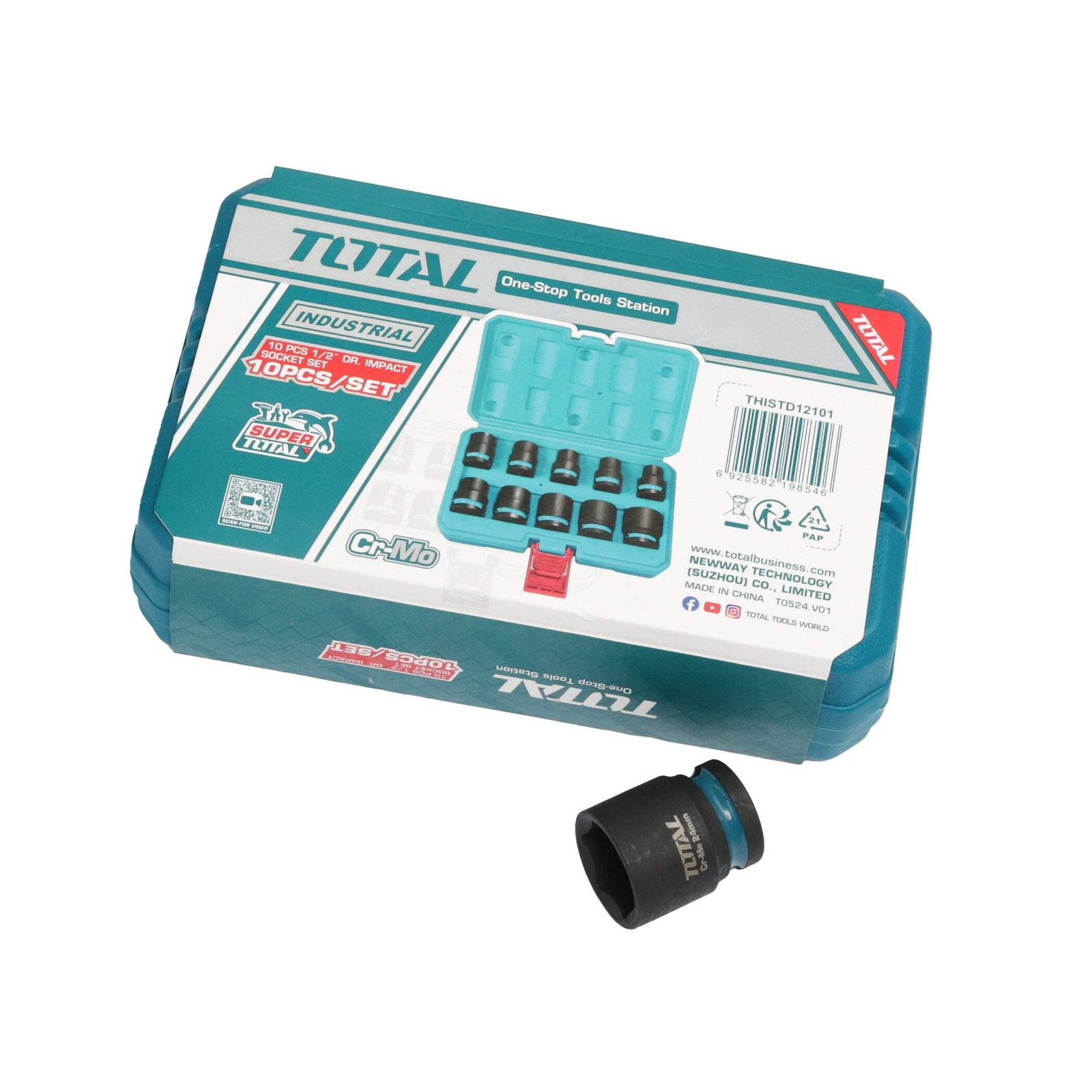 Total Driver Impact Socket Set 1/2"" 10 pieces - THISTD12101