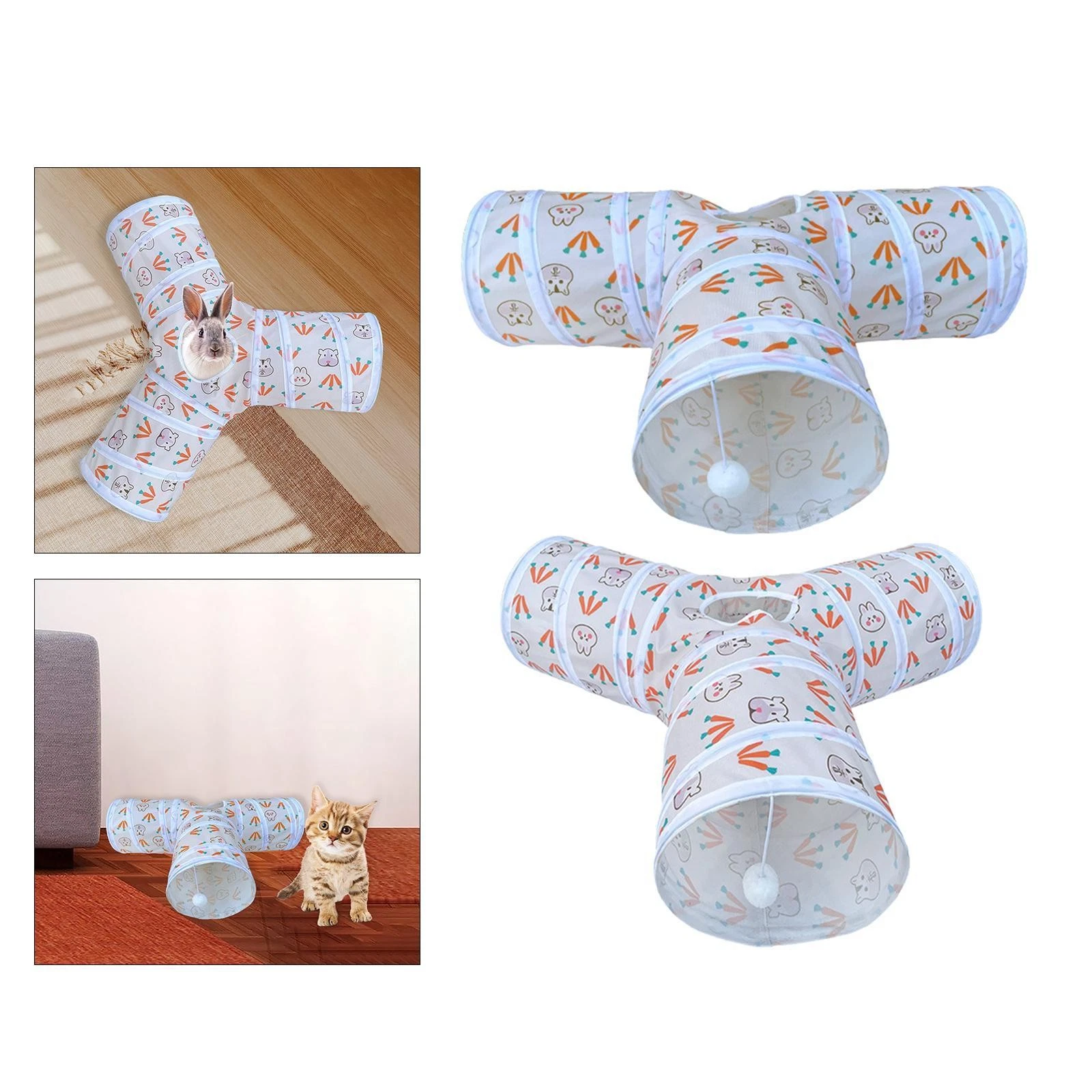 Pet Cat Tunnel Hanging Toy Ball Interior Interactive for Kitty Puppy Kitten