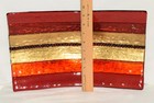 Murano Vetro Artistico Fused Art Glass Tray Dish Signed Red Gold Black — photo 3