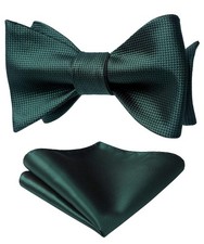 Bow Ties for Men Solid Color Self Tie Bow Tie Pocket Square Set Classic
