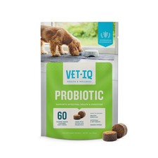 VetIQ Probiotic Supplement for Dogs, Digestive Support 60 Count, Brown