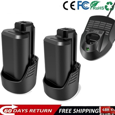 For Bosch 10.8V 12V Li-Ion Battery / Charger 4.8Ah BAT411 BAT412 BAT414 GDR GSR