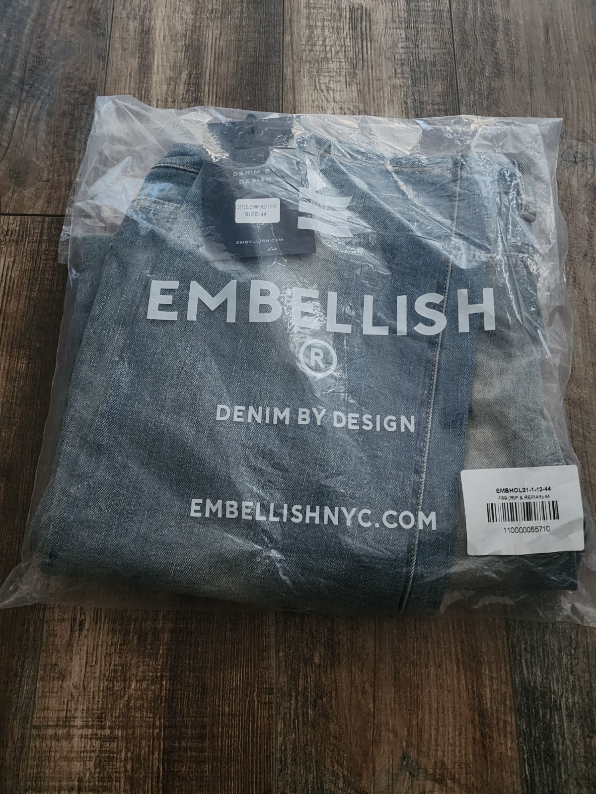 Embellish Men's Jeans- Style (Rip & Repair) Sz44 New With Tags
