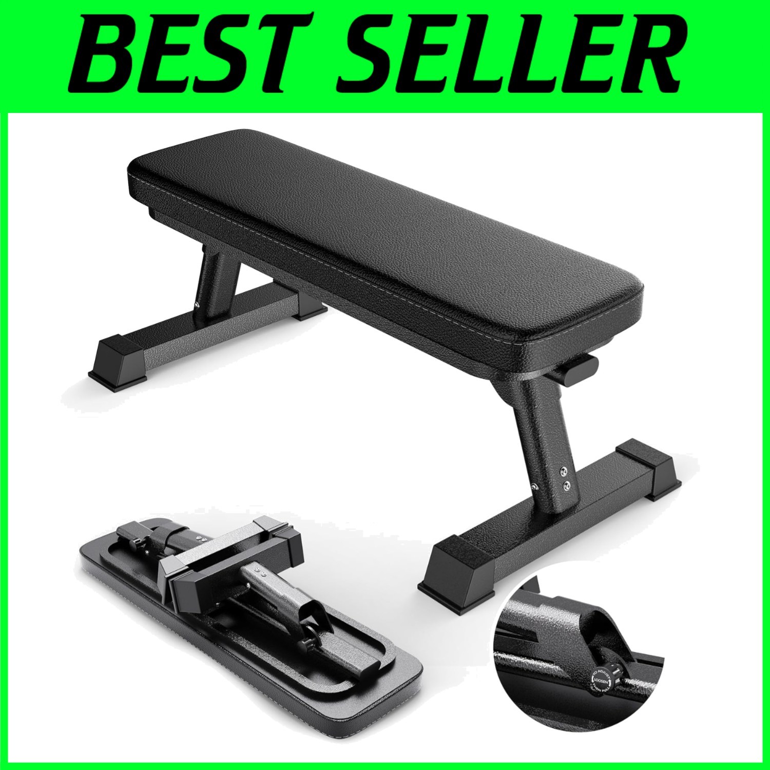 Foldable Flat Bench for Weight Training - 1,000 lb Capacity