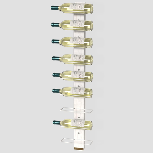 Portabottiglie Da Parete per 9 Bottiglie, Elegante E Rustico, in Legno Bianco, p