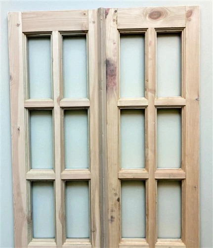 Puerta Doble Francesa (30,5x80,5) 8 Paneles Puerta Vidrio Estilo Europeo EM40-A Foto 3 de 4