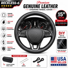 Genuine Leather Car Steering Wheel Cover Wrap Anti-slip Diy Sewing For 1538cm Genuine Leather Car Steering Wheel Cover Wrap Anti-slip Diy Sewing For 1538cm