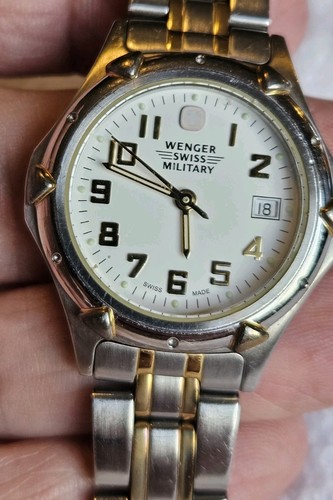 Wenger Swiss Military Quartz Watch Women 100m Silver Steel Date New Battery - Picture 2 of 7