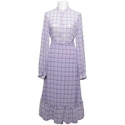 NA-KD, Maxikleid, Größe: 34, Lila/Weiß, Polyester, Karo, Damen #djs