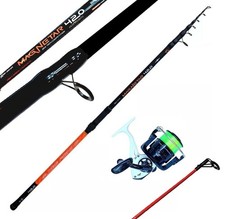 kit canna + mulinello potente pesca surfcasting siluro mare mosso