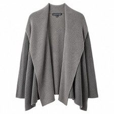 NWT EILEEN FISHER Hooded 100 Merino Wool Cardigan Sz 1X Ash Charcoal Luxury