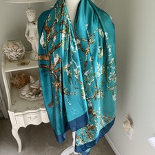Soft Flowing Beautiful Lightweight Colorful Silky Feel Scarf Wrap Shawl Women's