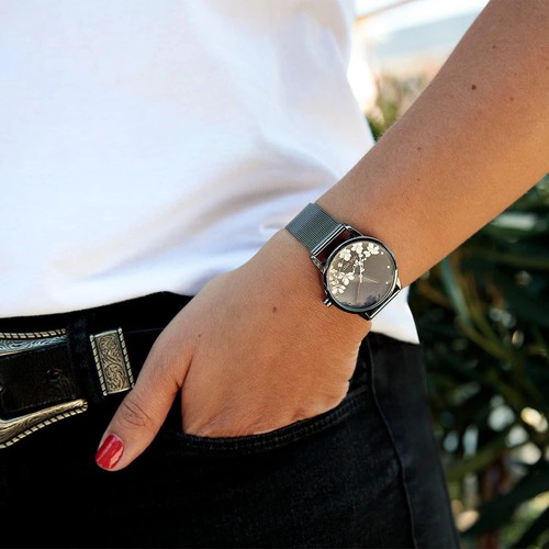 New Nine West Women's Gunmetal and Silver-Tone Mesh Bracelet Watch (NW/2429FLGY) - Foto 2 di 6