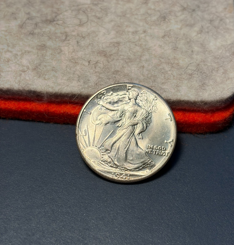 (#103012)  Walking Liberty Half Dollar:  1941.  BU+   frosty!   (see video!)
