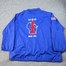 VTG 70s Hilton Jacket Mens 2XL Chain Stitch Wisconsin 32nd Infantry Div Military