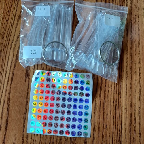 95 Pcs Nail Swatch Sticks Stiletto Tips with Number Stickers Color Display