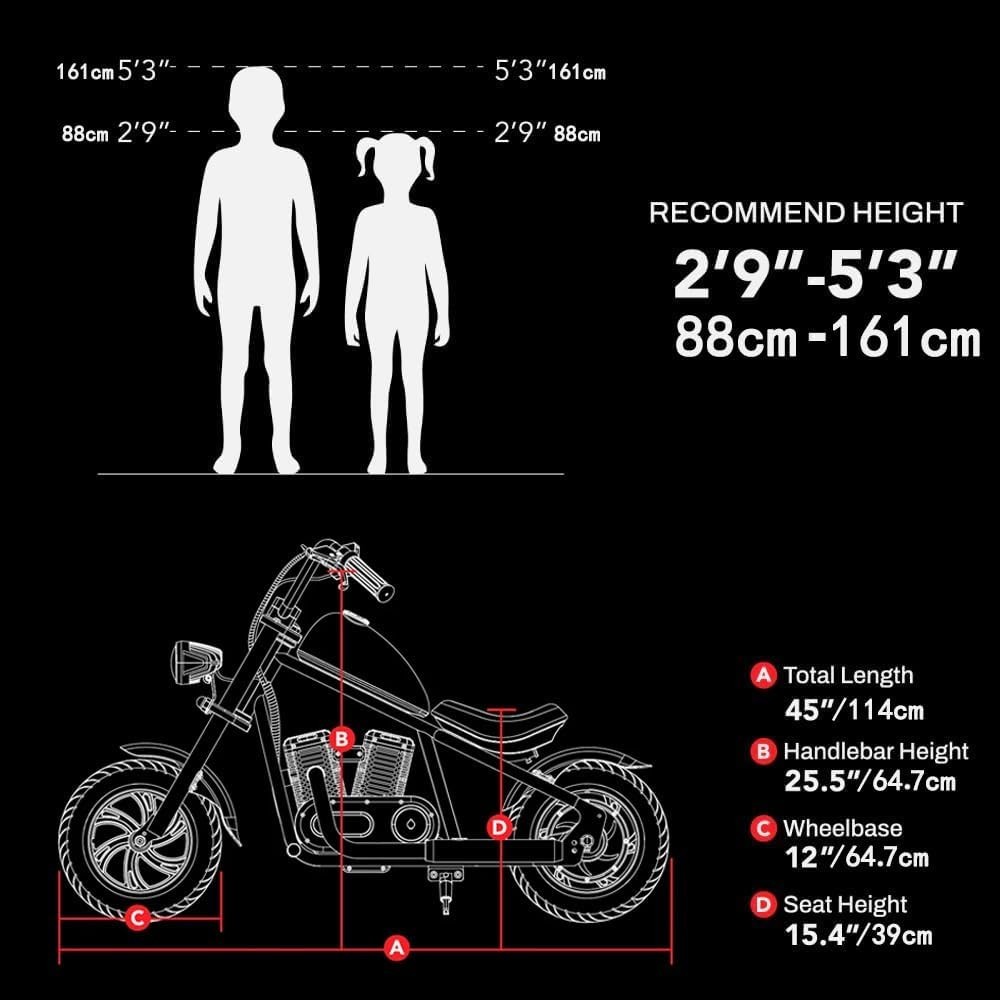 HYPER GOGO Electric Dirt Bike Electric Motorcycle for Kids 6-17 Years Old USA