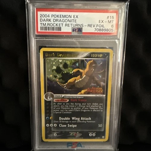Dark Dragonite 15/109 Team Rocket Returns Reverse Holo PSA 6 - Stamp