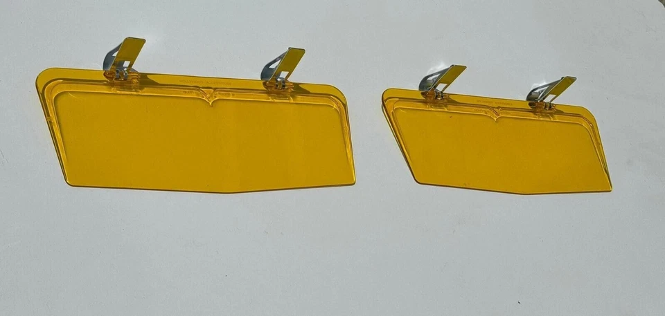 Protector solar transparente extensor complemento estilo vintage 2 piezas amarillo Foto 4 de 4