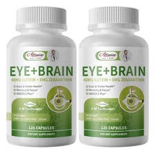 2 Pack Vitamin Supplement 14 in 1 with Lutein 40mg, Zeaxanthin 8mg-240 Capsules